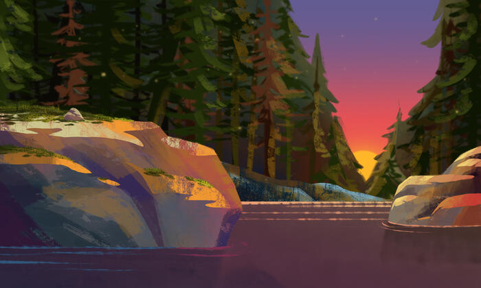 Painted BG for "Happy Place" Painted BG for "Happy Place"