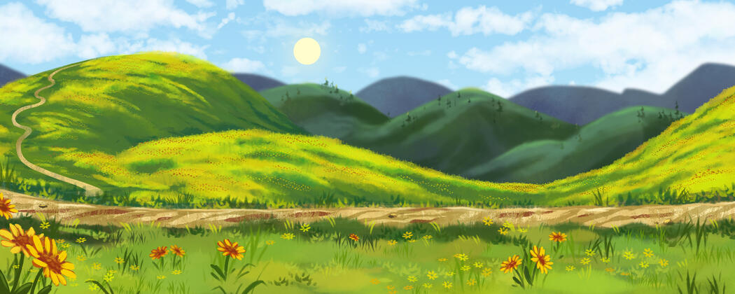 Painted BG for "Happy Place"
