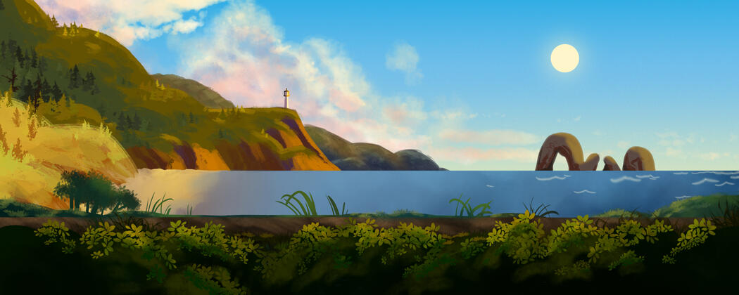 Painted BG for "Happy Place"