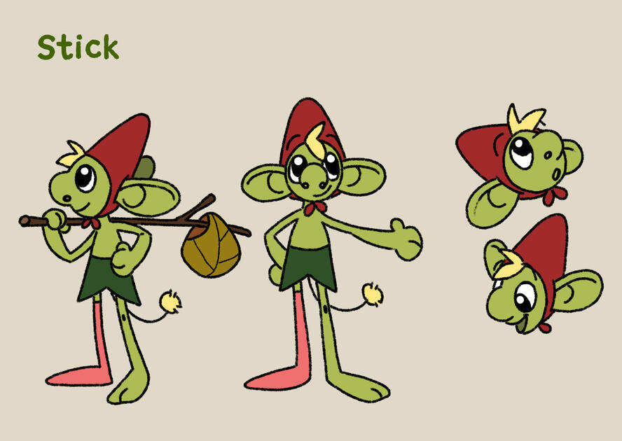 Character design, Stick, for "Twig's Big Day"