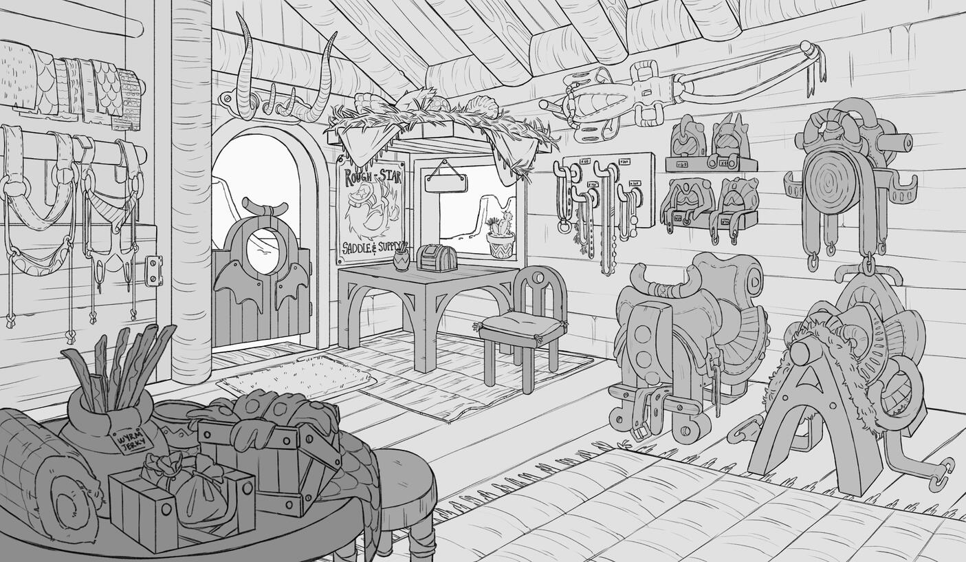 Dragon Saddle Shop - Rough Layout